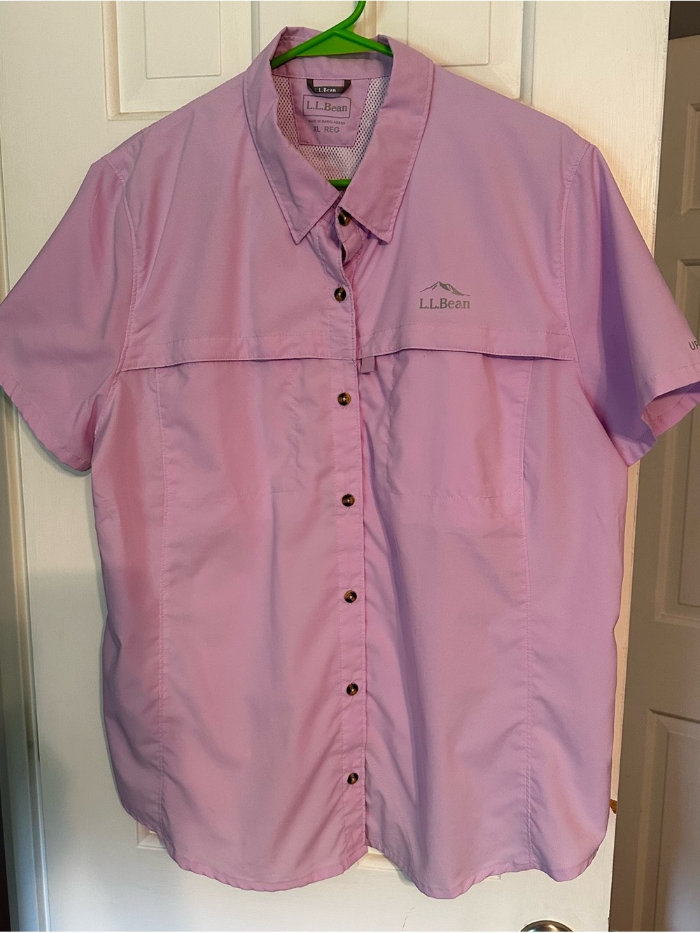 L.L. Bean Women’s Pink Short-Sleeve Button-Down Shirt